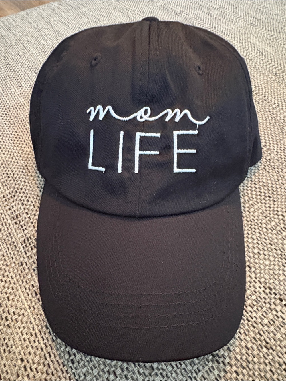 MOM LIFE HAT BLACK-AND-WHITE adjustable